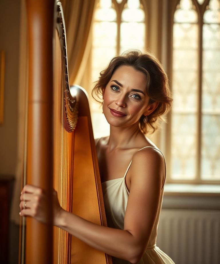 Retrato de la Dra. Marsha Long, arpista y soprano